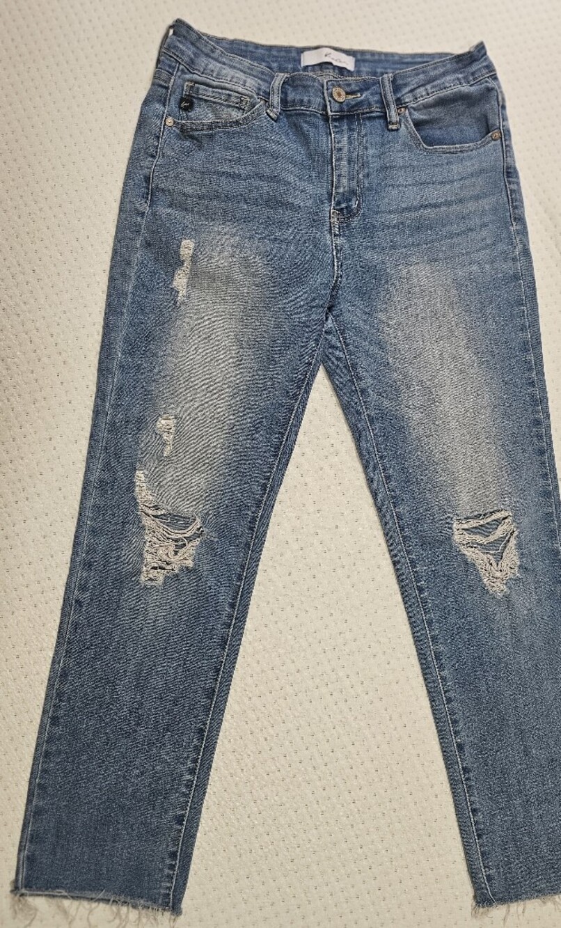 KanCan Distressed Ankle Crop Jeans - Blue Size 28